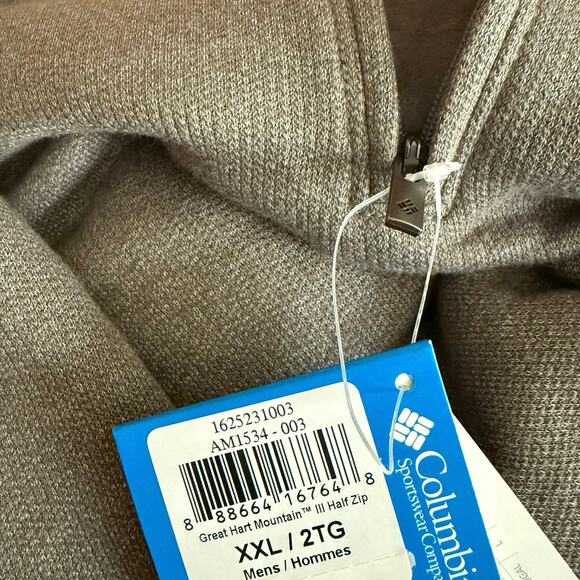 Columbia Great Hart Mountain III Q zip pullover Boulder Heather men's XXL NEW - Picture 12 of 15